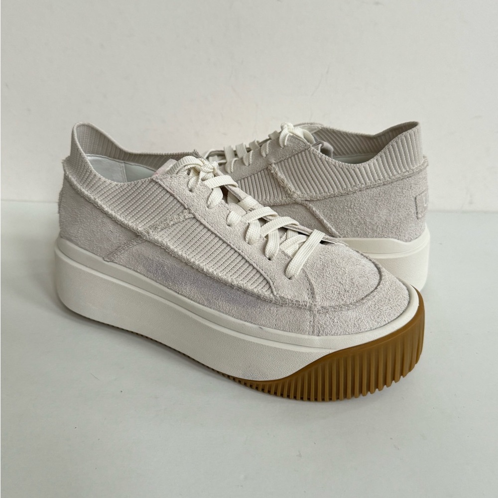 UGG EZ-DUZZIT LACE WHITE PLATFORM SNEAKER SHOES